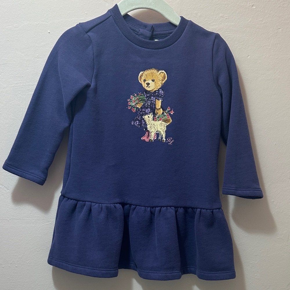 Ralph Lauren long sleeve dress with Bear 12M